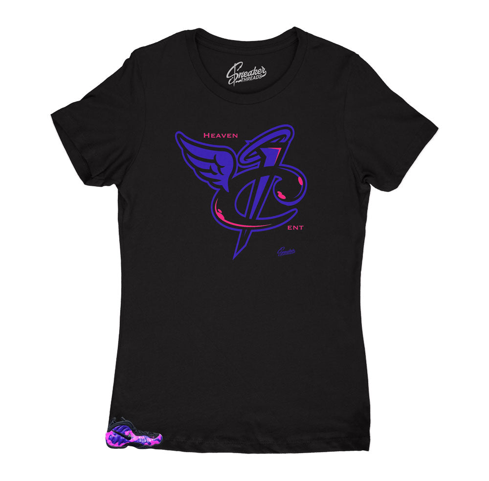 Foamposite sneaker collection purple camo has matching womens tees designed to match the foamposite sneakers