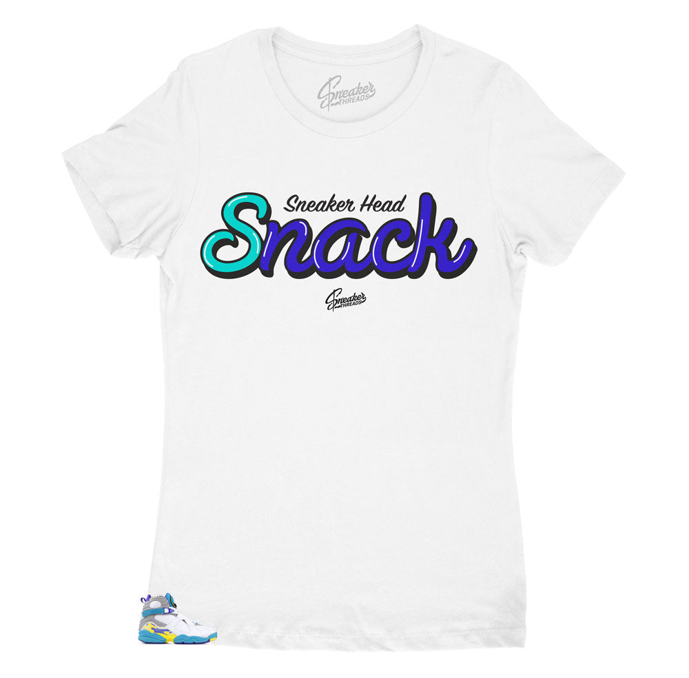 Jordan 8 White Aqua White tee to look like snack