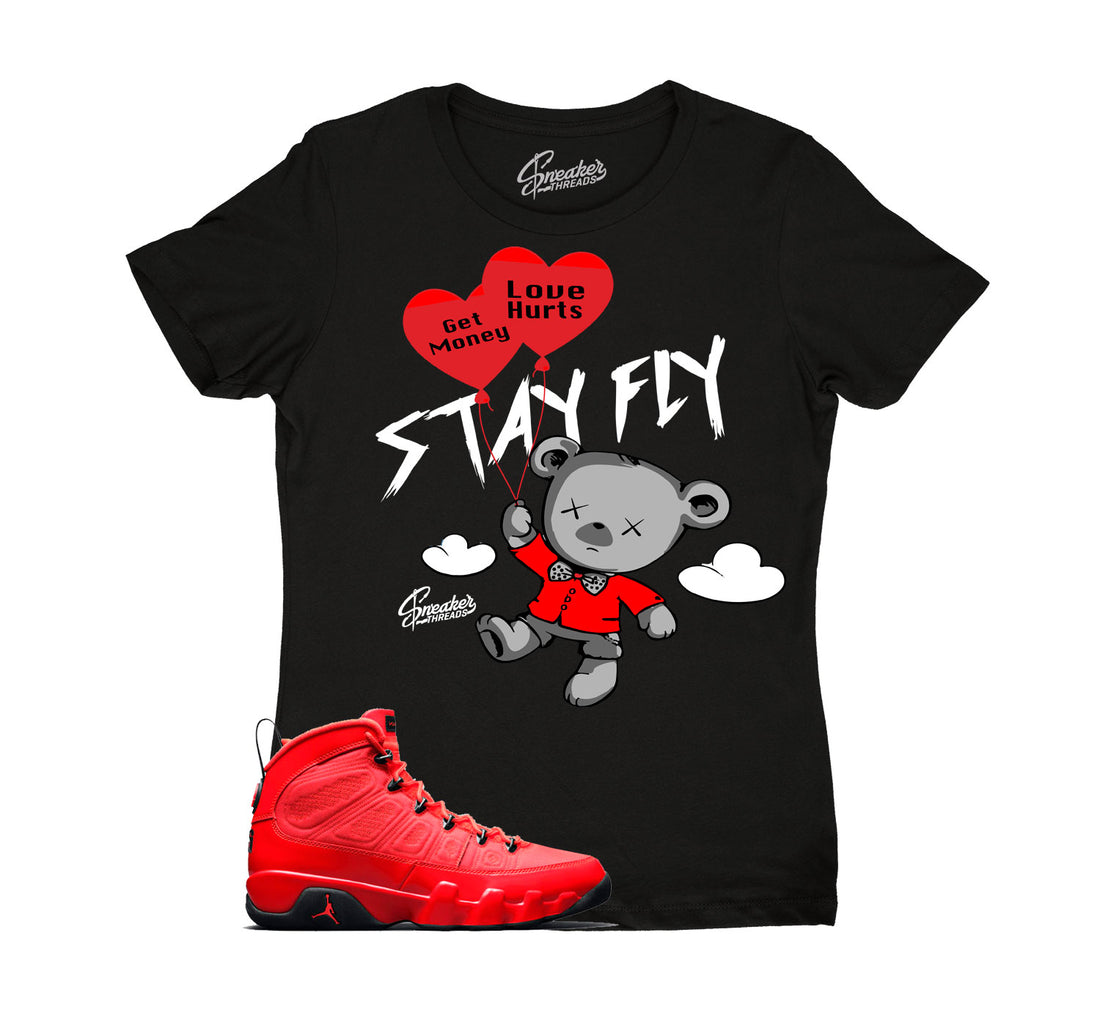 Womens Jordan 9 Chile Red Sneaker Tees