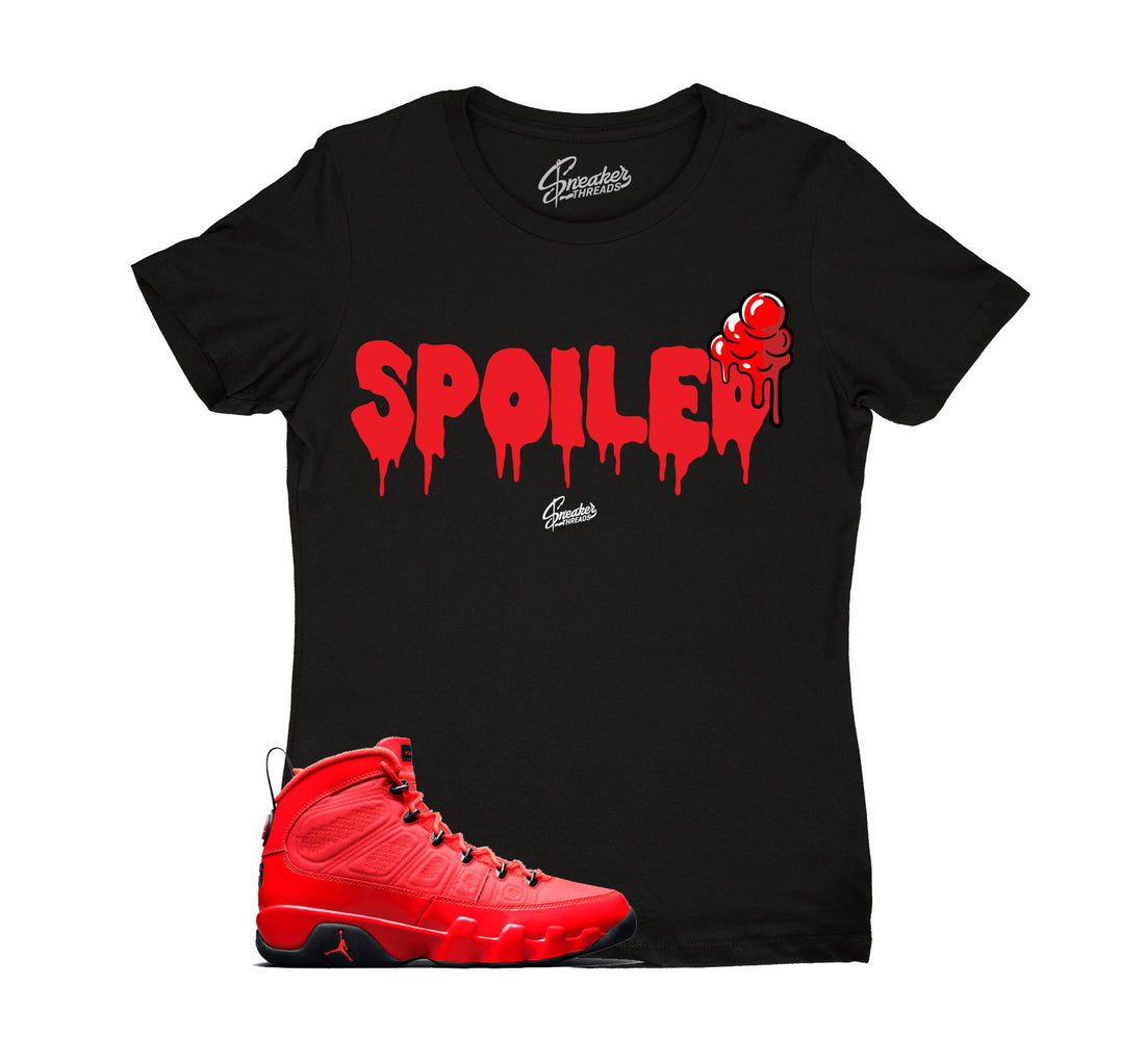 Womens Jordan 9 Chile Red Sneaker Tees
