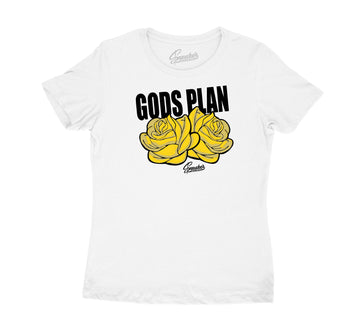 University Gold Jordan 12s matching with Womens t shirts