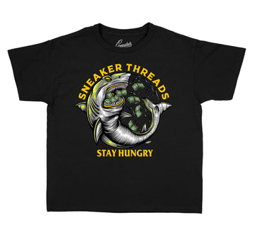 Jordan 1 volt gold sneaker collection to match with kids tees