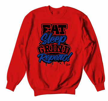 Red Sweater to match Jordan 4 Loyal Blue