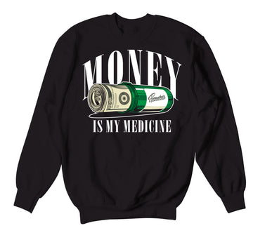 Retro 3 Pine Green Sweater - Medicine - Black