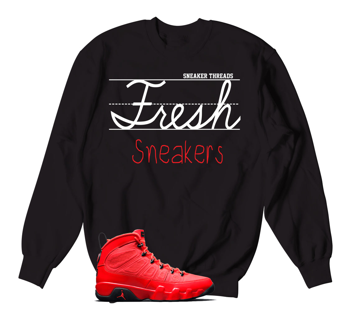 Jordan 9 Chile Red Sneaker Tees