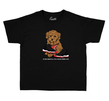 Collection of kids tees made to match the Jordan bred 11