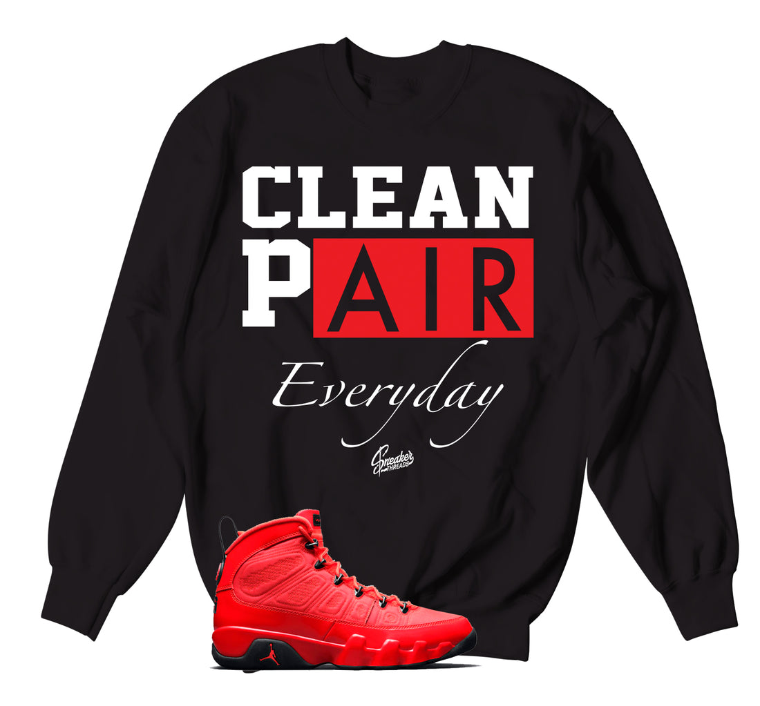Jordan 9 Chile Red Sneaker Tees