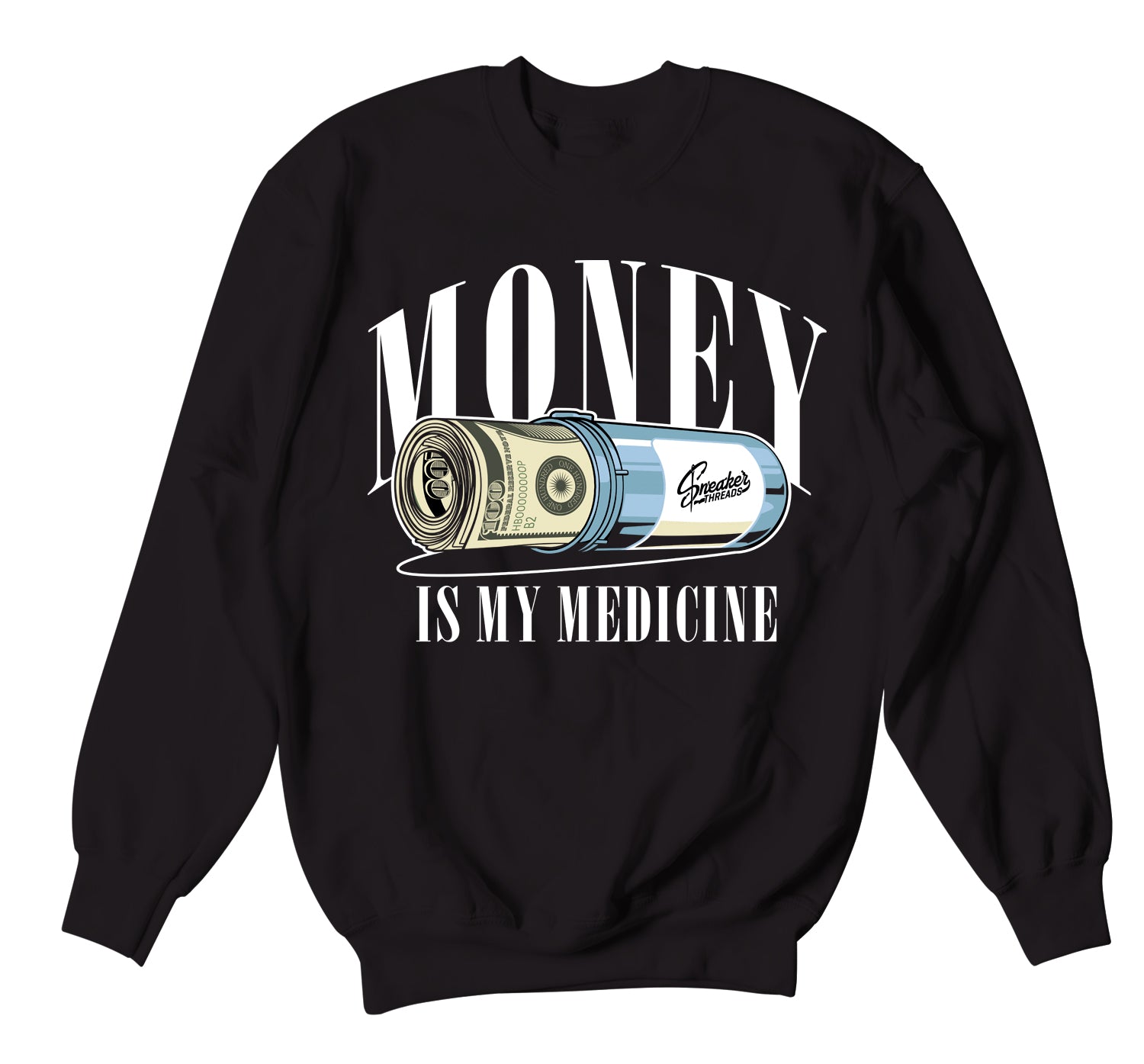 Retro 5 Bluebird Sweater - Money Medicine - Black