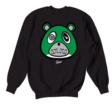 Retro 3 Pine Green Sweater - ST Bear - Black