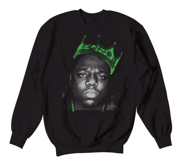 Retro 3 Pine Green Sweater - Crown - Black