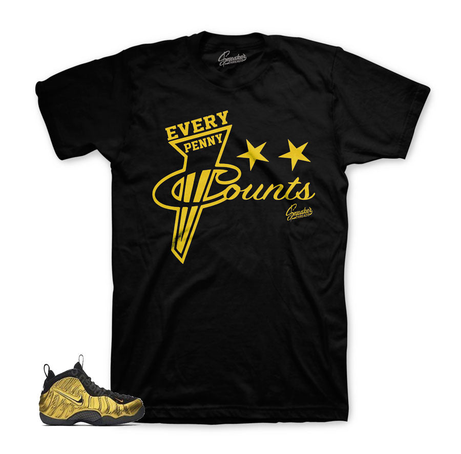 Foamposite metallic gold shirts and tees.