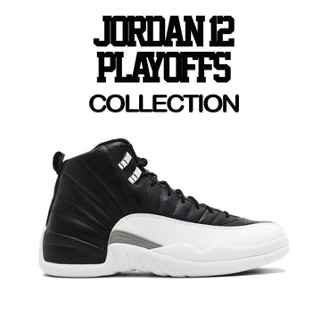 Jordan 12 low playoff tees match playoff 12 sneaker shirts.