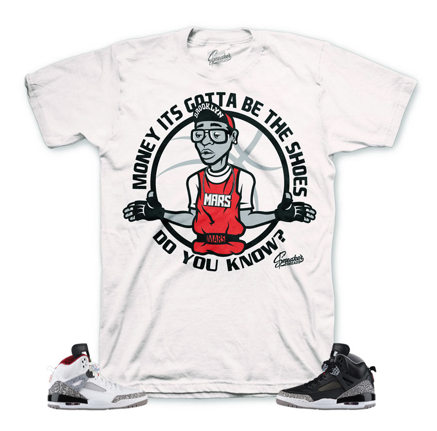 Jordan spizike shirts and tees match cement shoes.