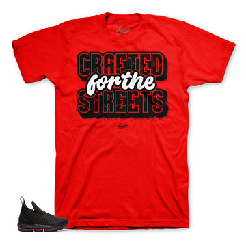 Lebron 16 matching sneaker tees for Bred 16 shoes.
