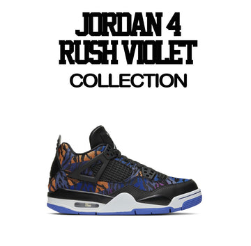 Jordan 4 Rush Violet Sneaker Tees Match Racer Blue Tiger Stripe 4s