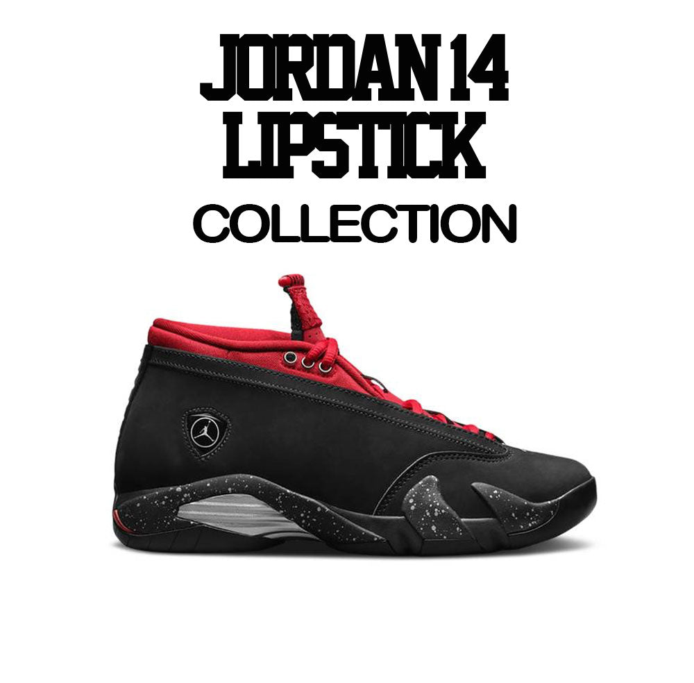 Sneaker tees match Jordan 14 Lipstick iconic Red retro shoes.