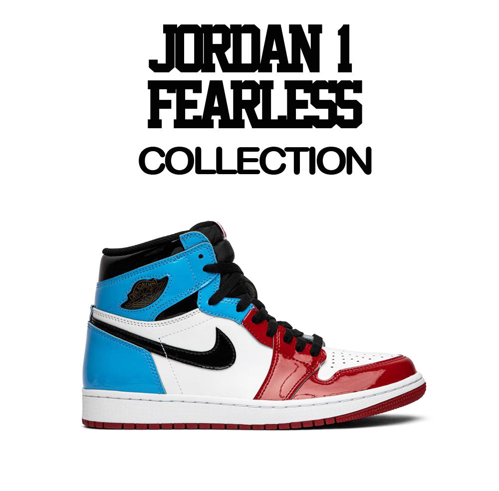 Jordan 1 fearless sneaker tees match shoes Retro 1s UNC chicago fearless tees shirts match.