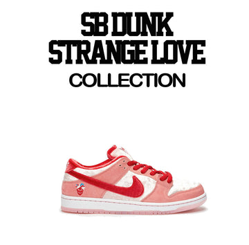 Tees and shirts to match SB dunk low strange love color way shoes.