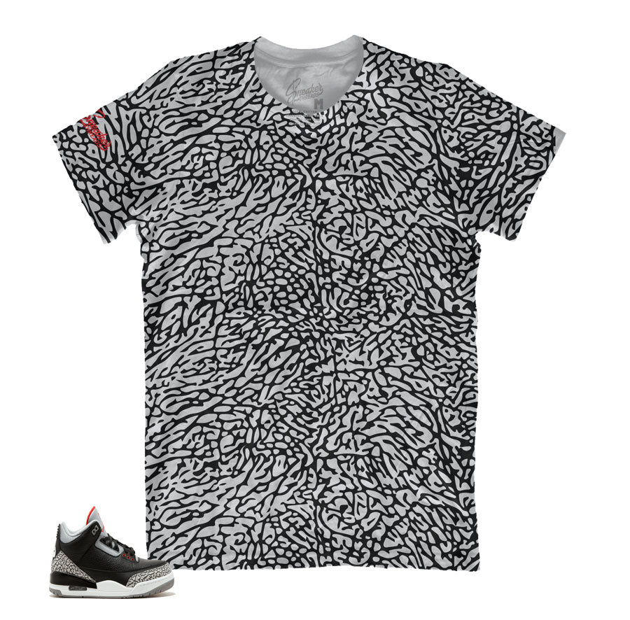 Jordan 3 Black Cement tee shirts Match Shoes | Sneaker match shirts.
