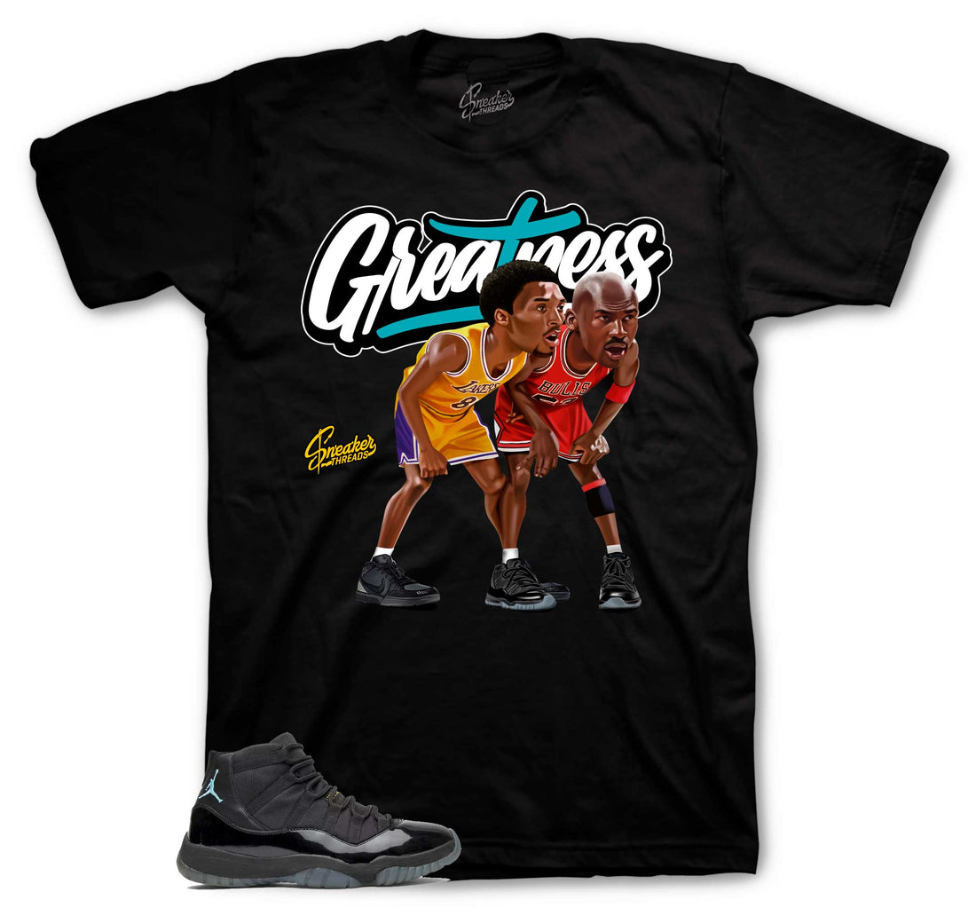 Retro 11 Gamma Blue Blue Shirt - Greatest - Black