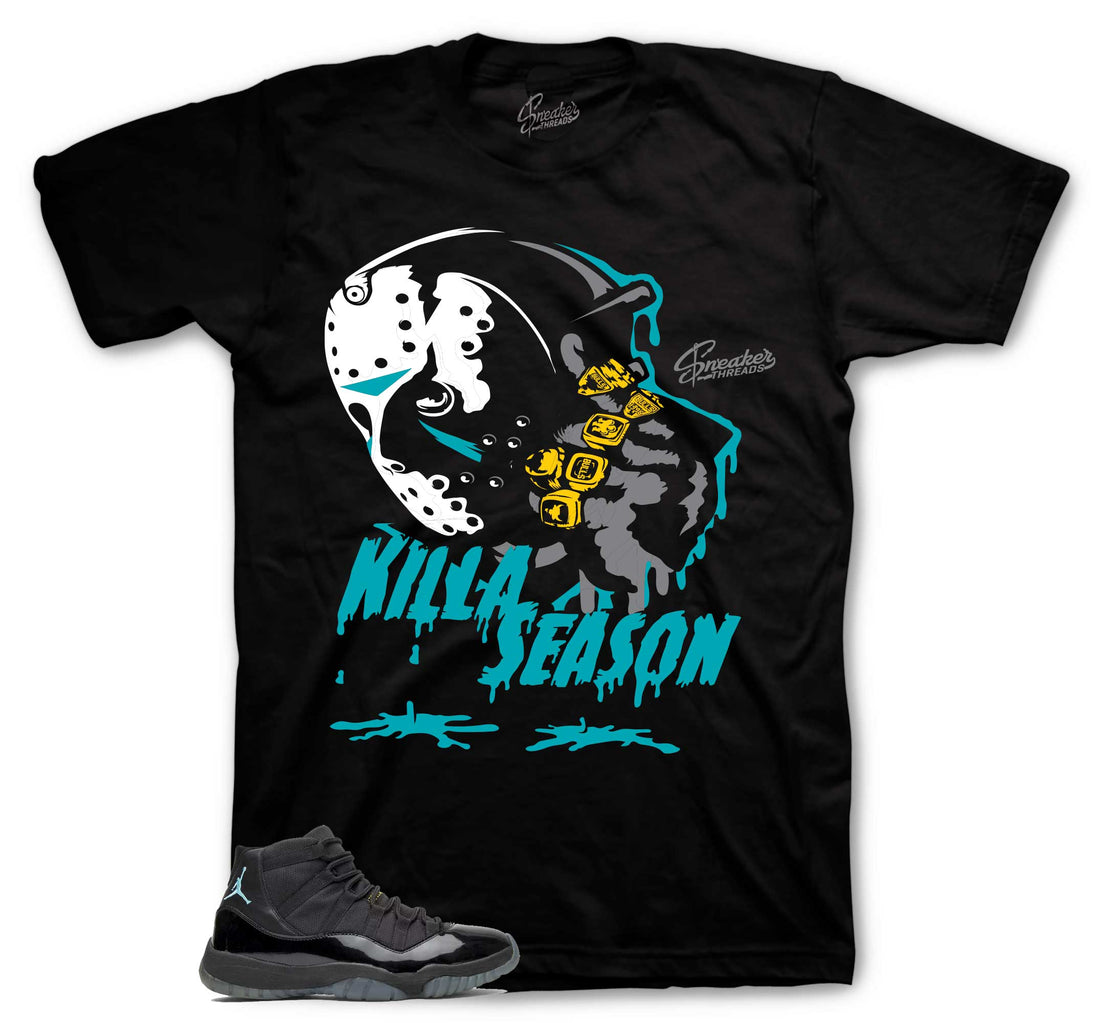 Retro 11 Gamma Blue Blue Shirt - Killa Season - Black