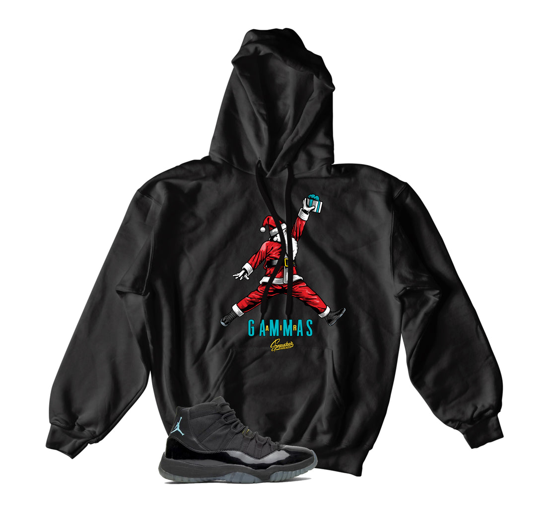 Retro 11 Gamma Blue Blue Hoodie - Air Santa - Black
