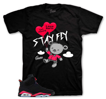 Retro 6 Infrared Shirt - Money Over Love - Black