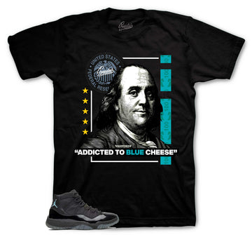 Retro 11 Gamma Blue Blue Shirt - Blue Cheese - Black