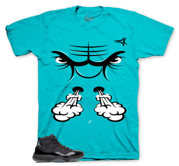 Retro 11 Gamma Blue Blue Shirt - Raging Face - Gamma Blue