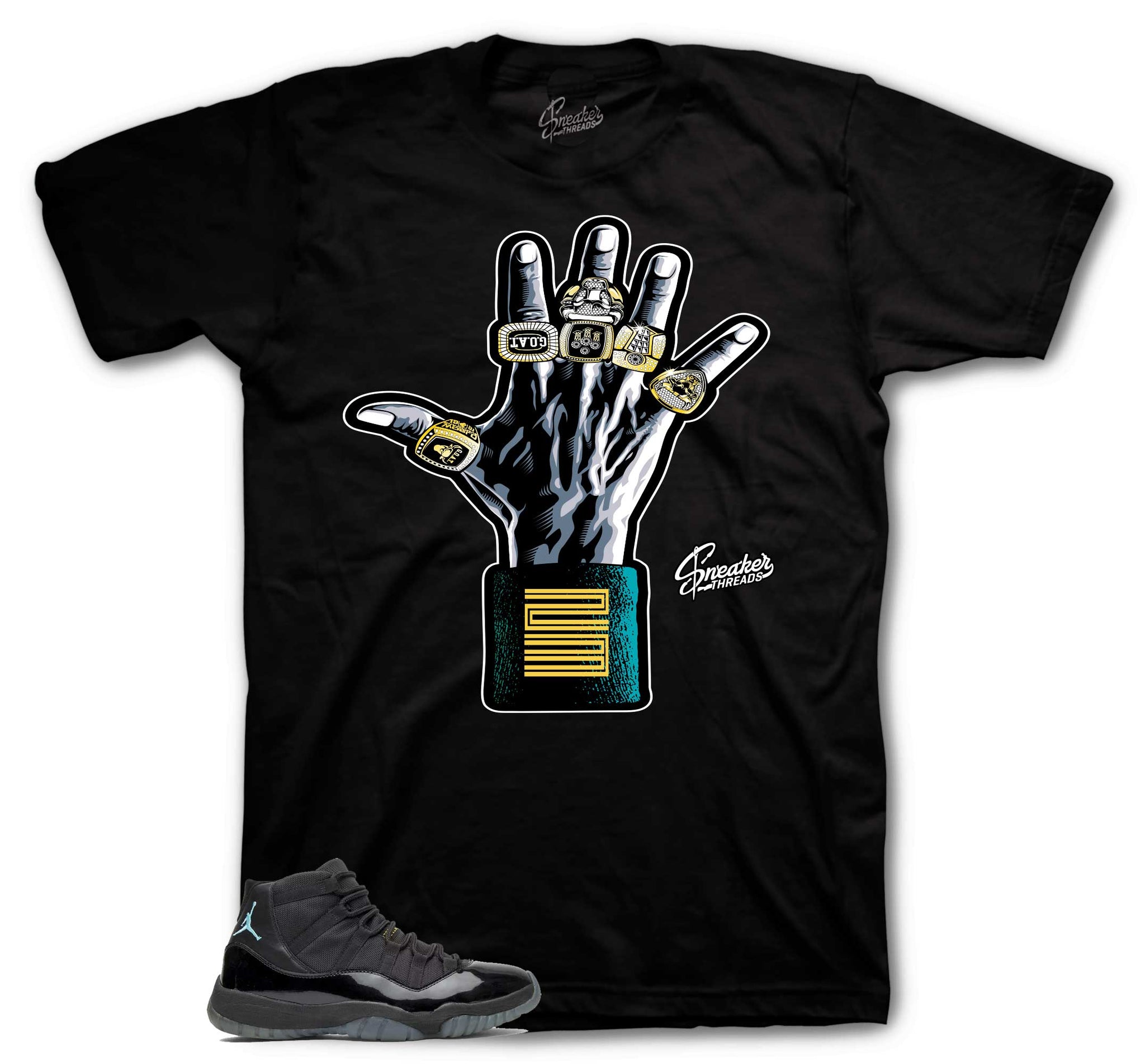 Retro 11 Gamma Blue Blue Shirt - Rings - Black