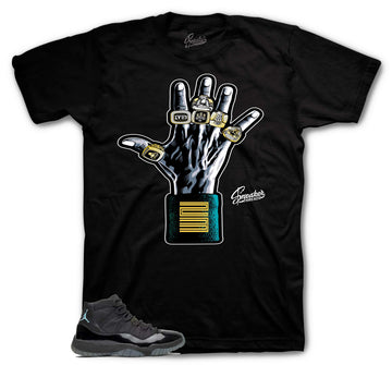 Retro 11 Gamma Blue Blue Shirt - Rings - Black