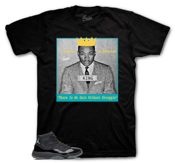 Retro 11 Gamma Blue Blue Shirt - Freedom - Black