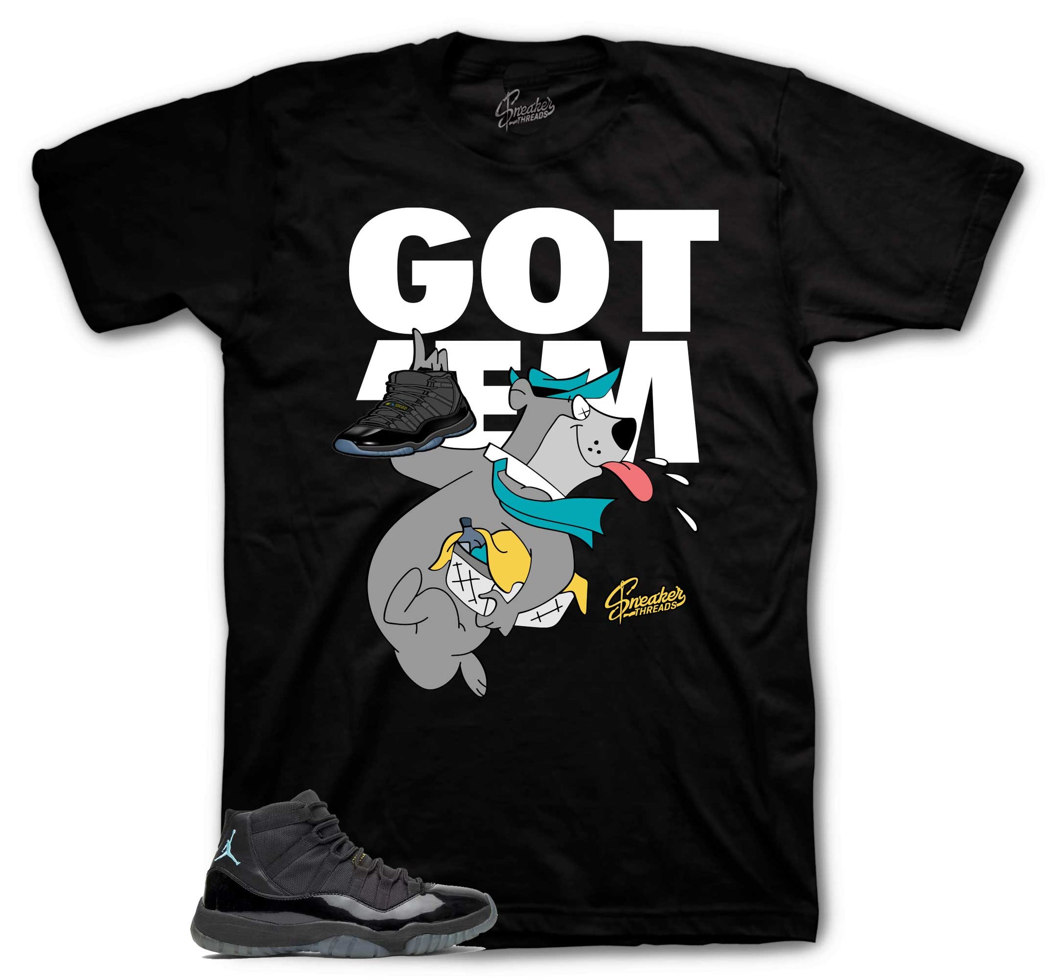 Retro 11 Gamma Blue Blue Shirt - Finessed - Black