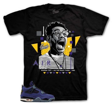 Retro 4 Imperial Purple Shirt - Buggin out - Black