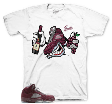 Retro 5 Burgundy Shirt - Fly Kicks
