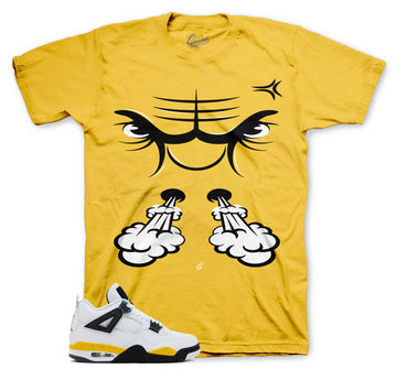 Retro 4 Tour Yellow Shirt - Raging Face - Yellow