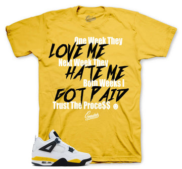 Retro 4 Tour Yellow Shirt - Trust The Process - Yellow