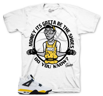 Retro 4 Tour Yellow Shirt - Gotta Be The Shoes - White