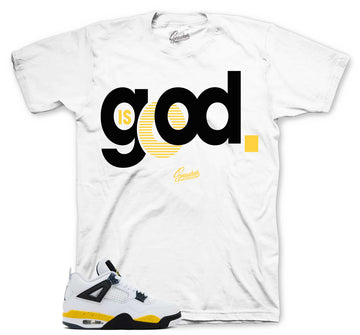 Retro 4 Tour Yellow Shirt - God Is Good - White