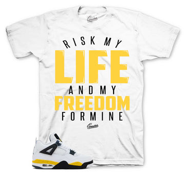 Retro 4 Tour Yellow Shirt - My Life - White