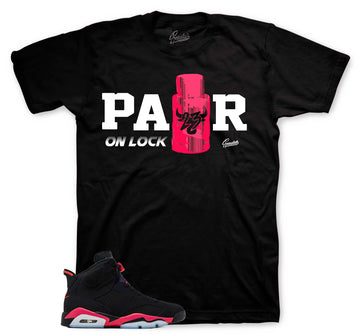 Retro 6 Infrared Shirt - Lace Lock - Black