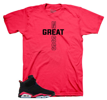 Retro 6 Infrared Shirt - Greatness Cross - Black