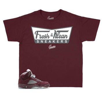 Kids Burgundy 5 Shirt - Fresh & Kruspy - Burgundy