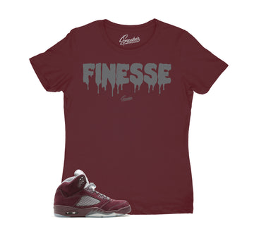 Womens Burgundy 5 Shirt - Finesse - Burgundy