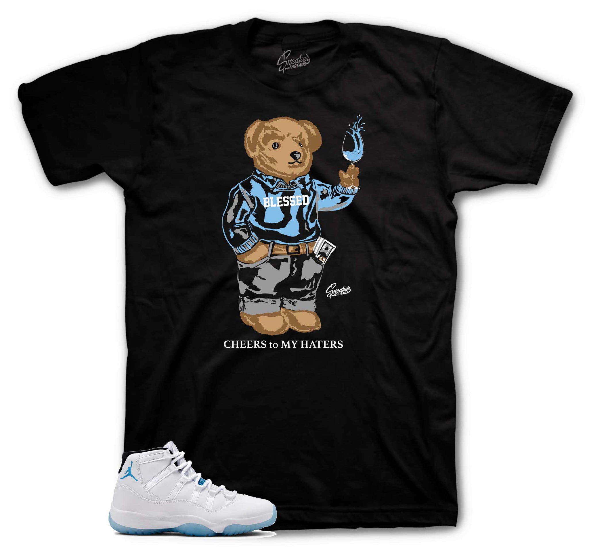 Retro 11 Legend Blue Shirt - Cheers Bear - Black