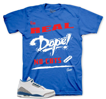 Retro 3 True Blue Shirt - No Cuts - Blue