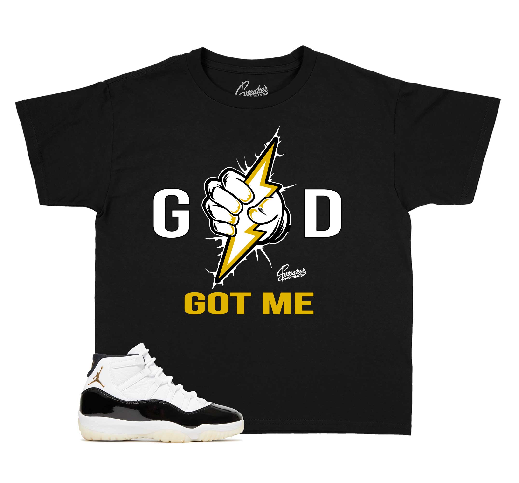 Kids Gratitude 11 Shirt - God Got Me - Black