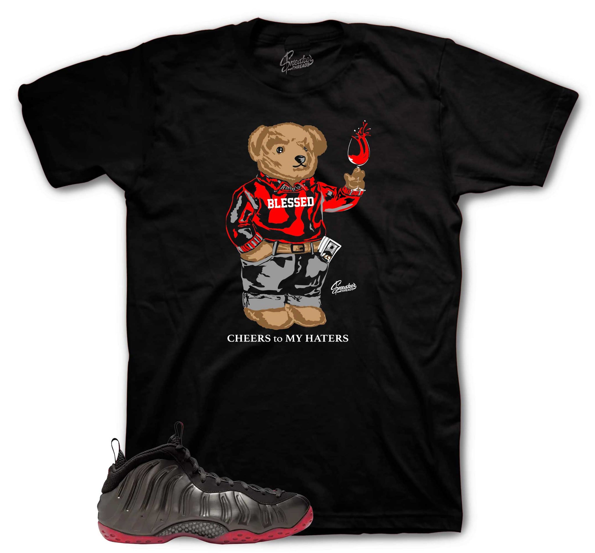Foamposite Cough Drop Shirt - Cheers Bear - Black