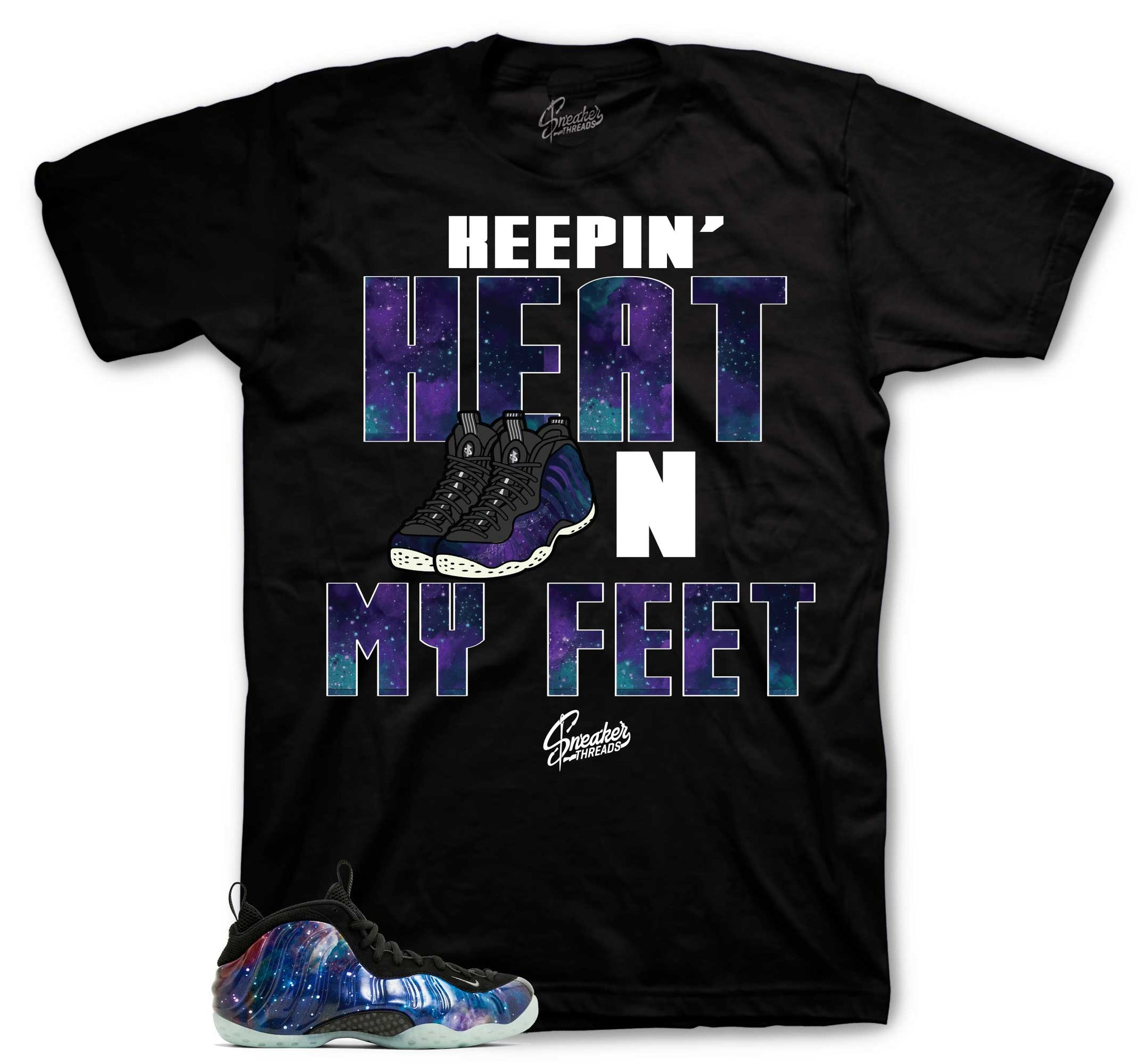 Foamposite Galaxy Shirt - Heat On Feet - Black