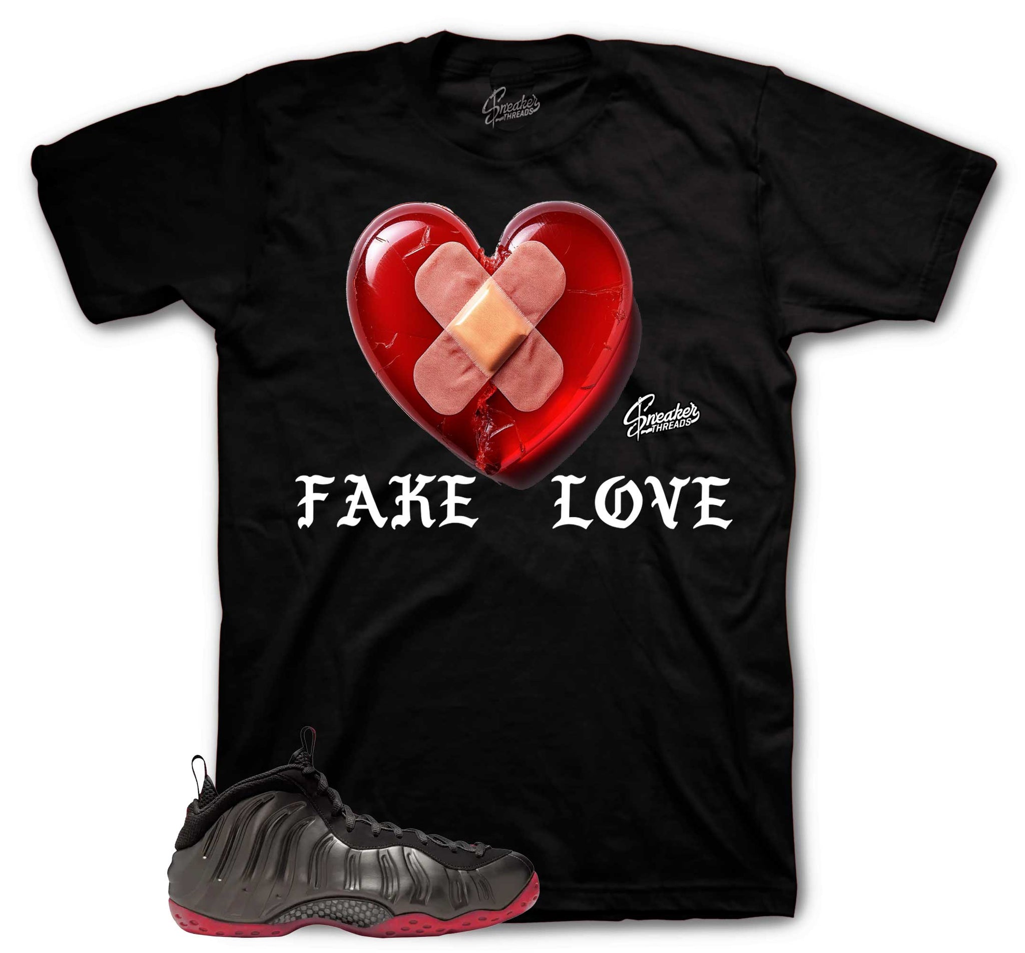 Foamposite Cough Drop Shirt - Fake Love - Black